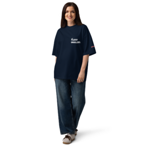 Antifascista “Sí, estoy orgulloso” Camiseta oversize orgánica de cuello alto unisex.